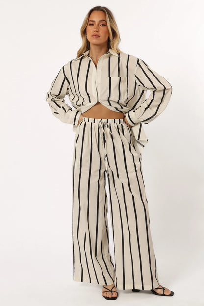 Silvia Pant Cream Stripe