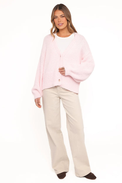 Selina Wide Sleeve Cardigan Pale Pink
