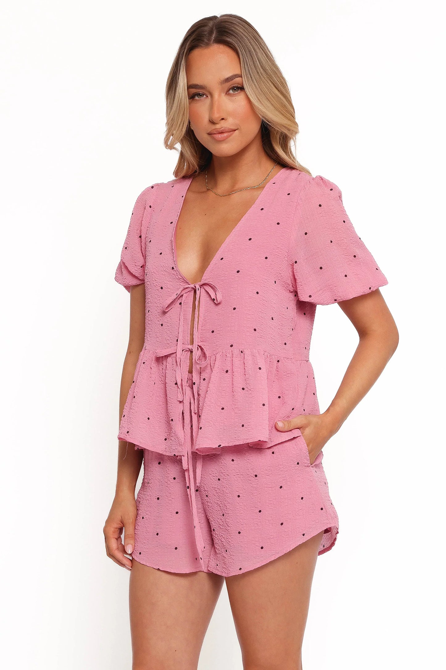 Nala Shorts Pink Polka Dot