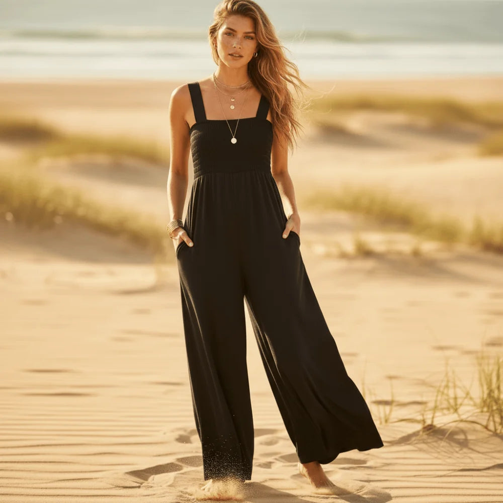 Boho Sleeveless Loose Wide Leg Romper Jumpsuit