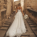 Boho Lace Off the Shoulder Wedding Dress