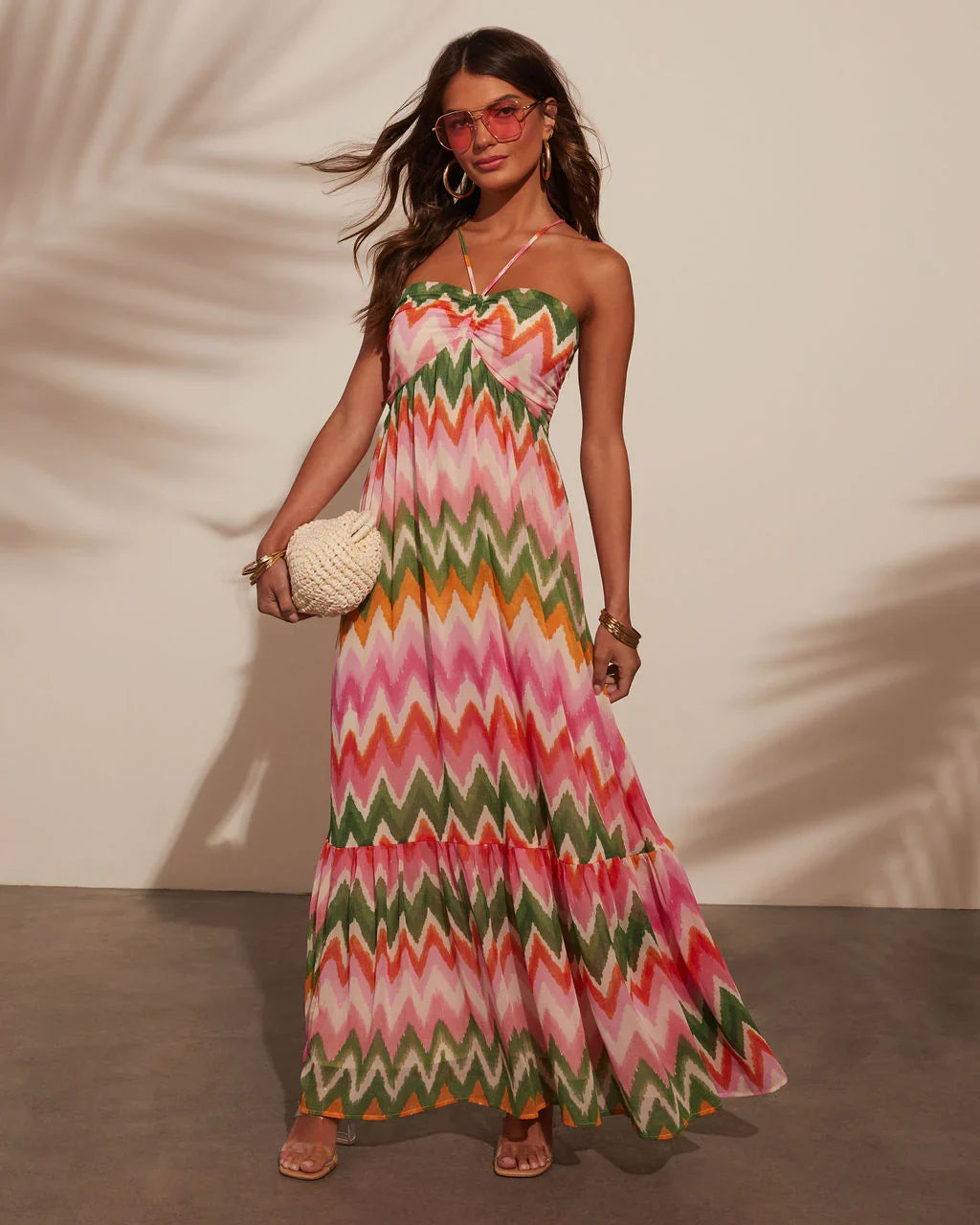 Sunset Tropics Empire Maxi Dress