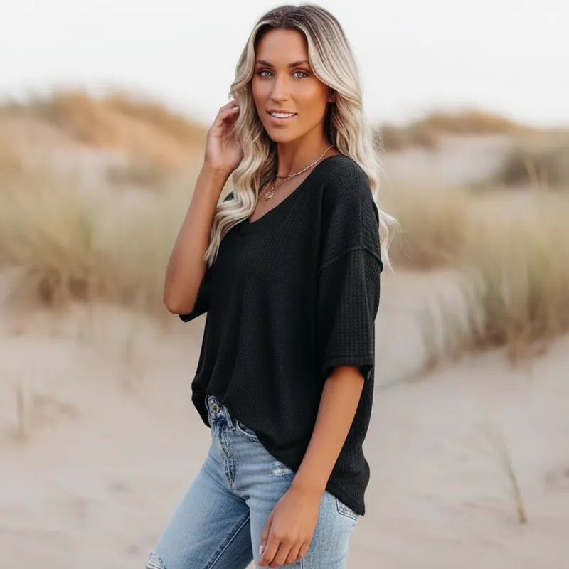 Oversized Casual V Neck Shirt