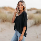 Oversized Casual V Neck Shirt