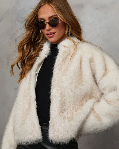 Icy Elegance Faux Fur Coat
