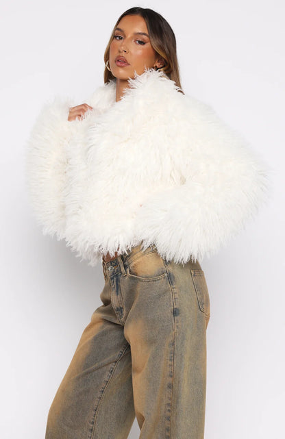 Weekend Away Faux Fur Jacket Cream