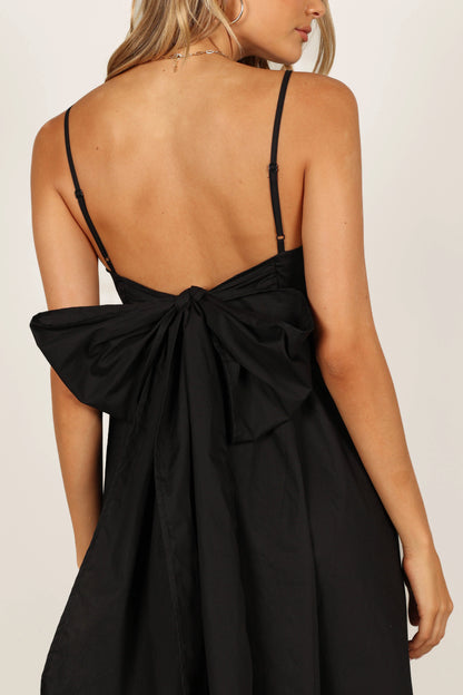 Alice Bow Back Midi Dress Black
