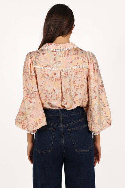 Floria Top Beige Floral