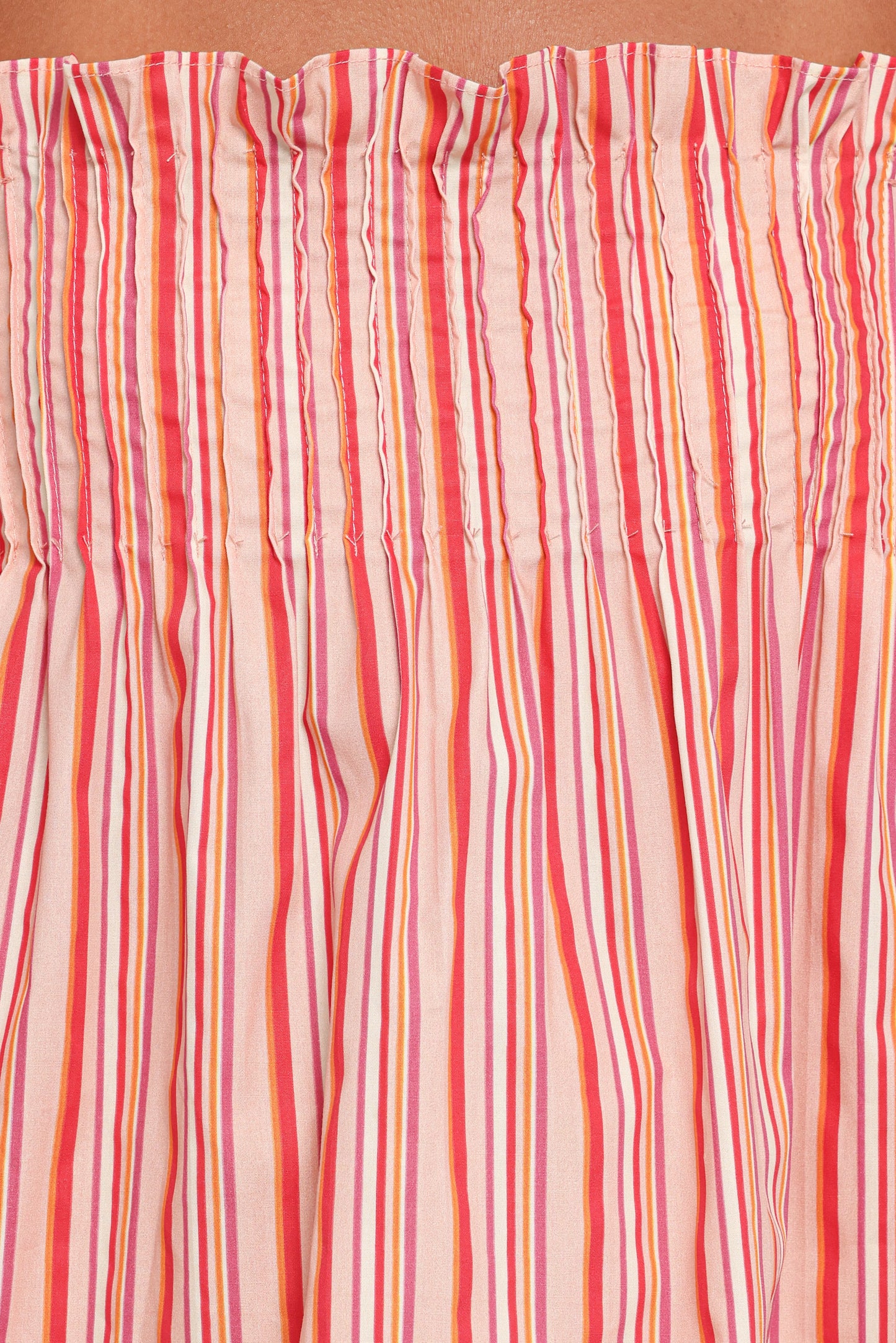 Carson Pleated Top Peach Stripe