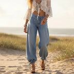 Boho Wide Leg Denim Hippie Pants