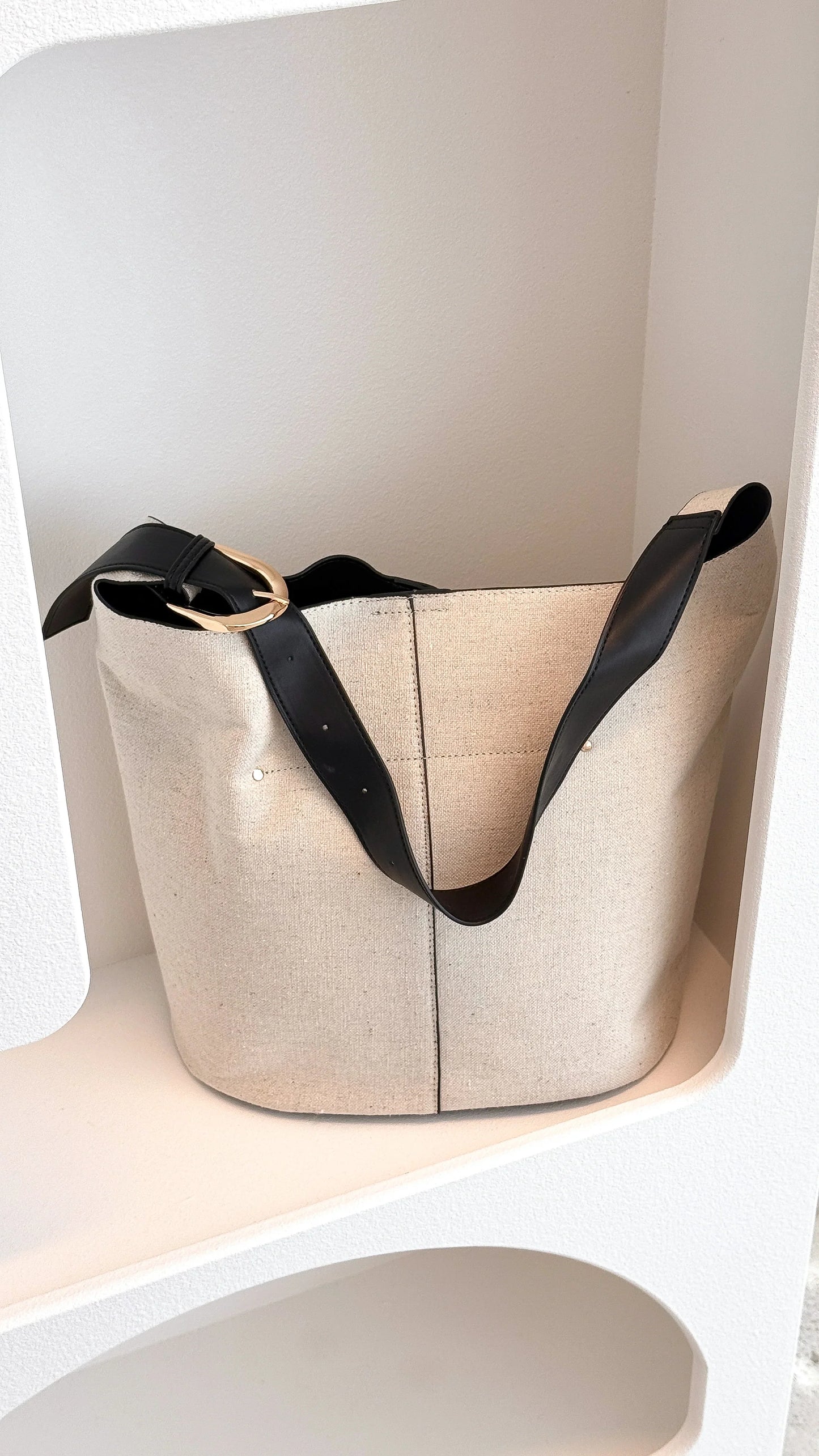 Cali Shoulder Bag Bone Linen