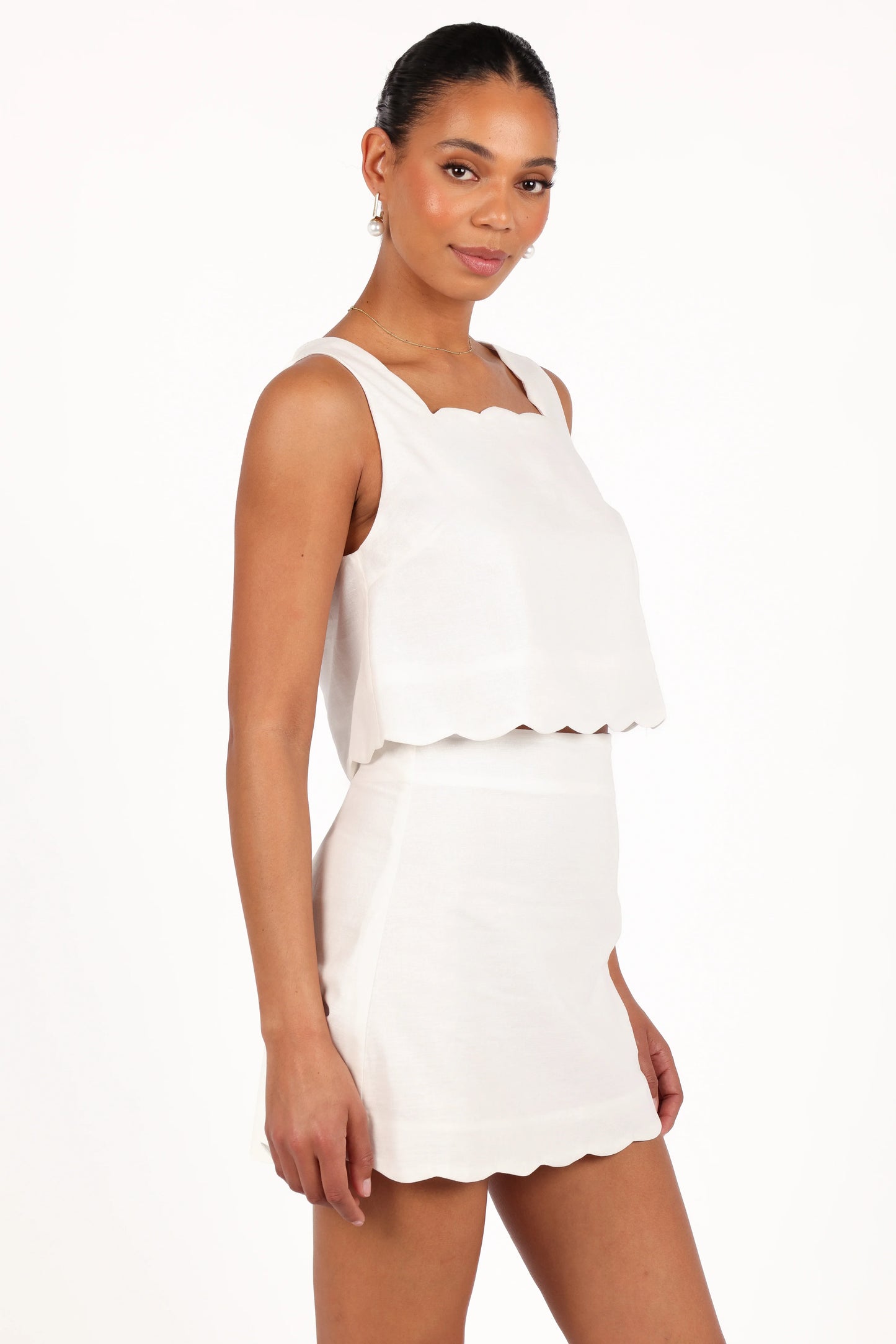 Wendie Scalloped Top Cloud White