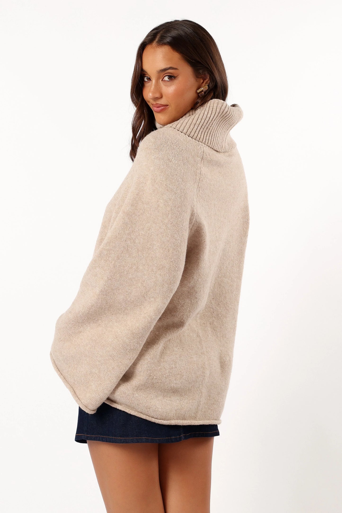 Bindy Cowlneck Knit Sweater Oatmeal