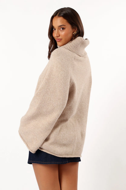 Bindy Cowlneck Knit Sweater Oatmeal