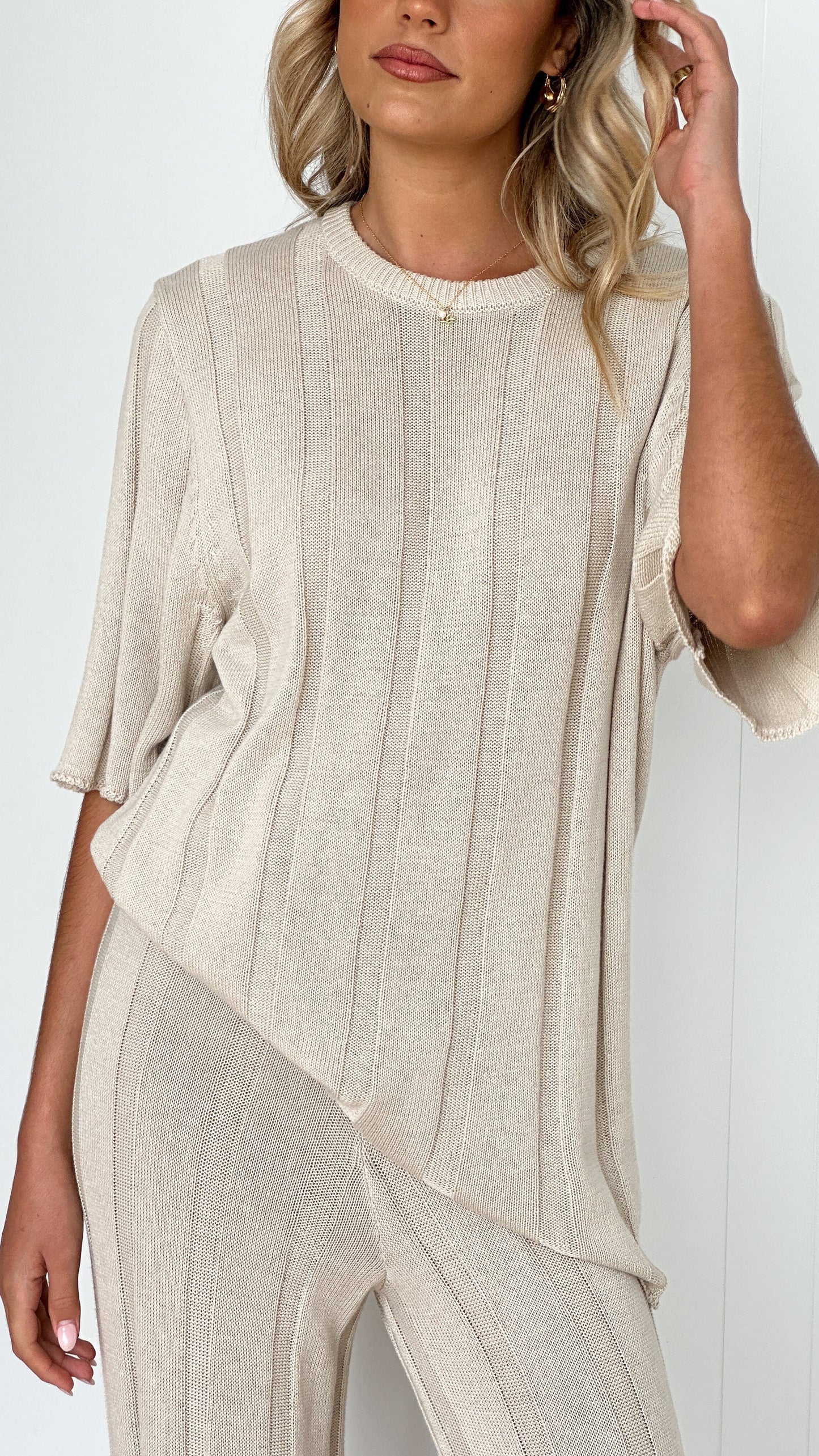 Bayu Knit Top Cream