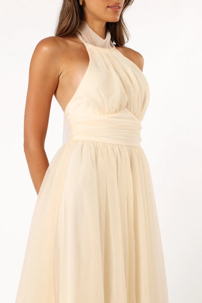 Aletta Halterneck Midi Dress Cream