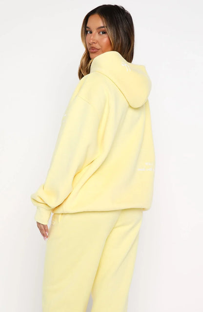 Vol 1 Front Graphic Oversized Hoodie Lemon