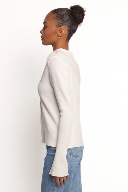 Zocco Long Sleeve Knit Top Cream