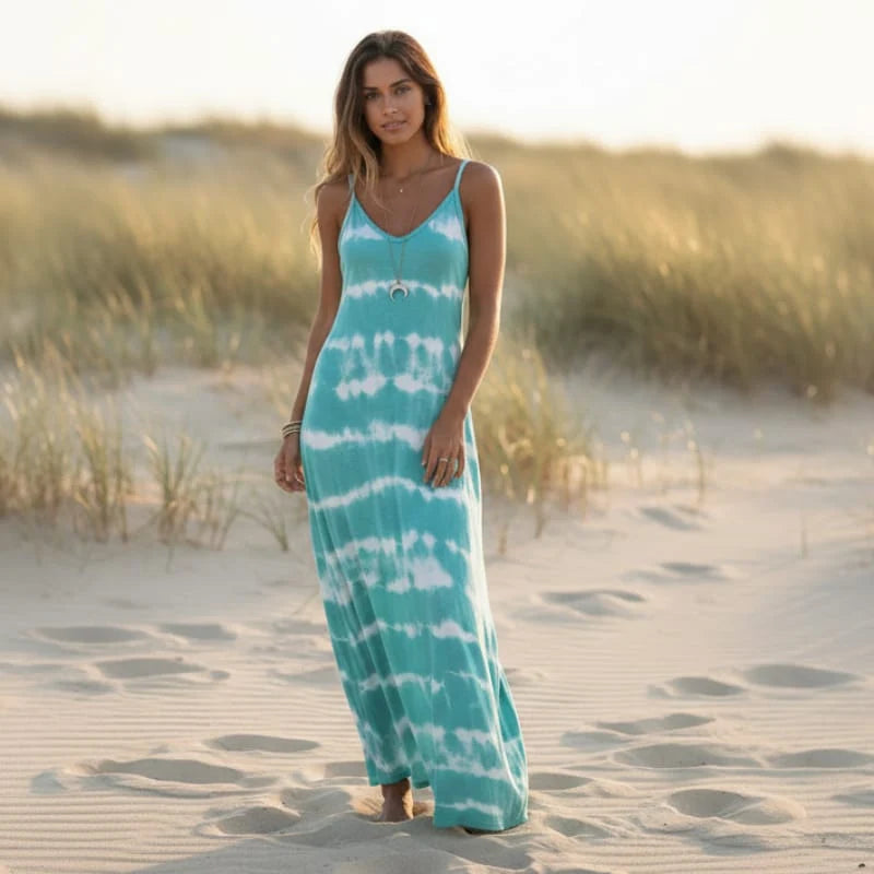 Casual Striped Sleeveless Maxi Dress