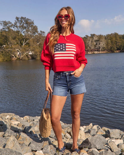 Western Light Distressed Denim Shorts