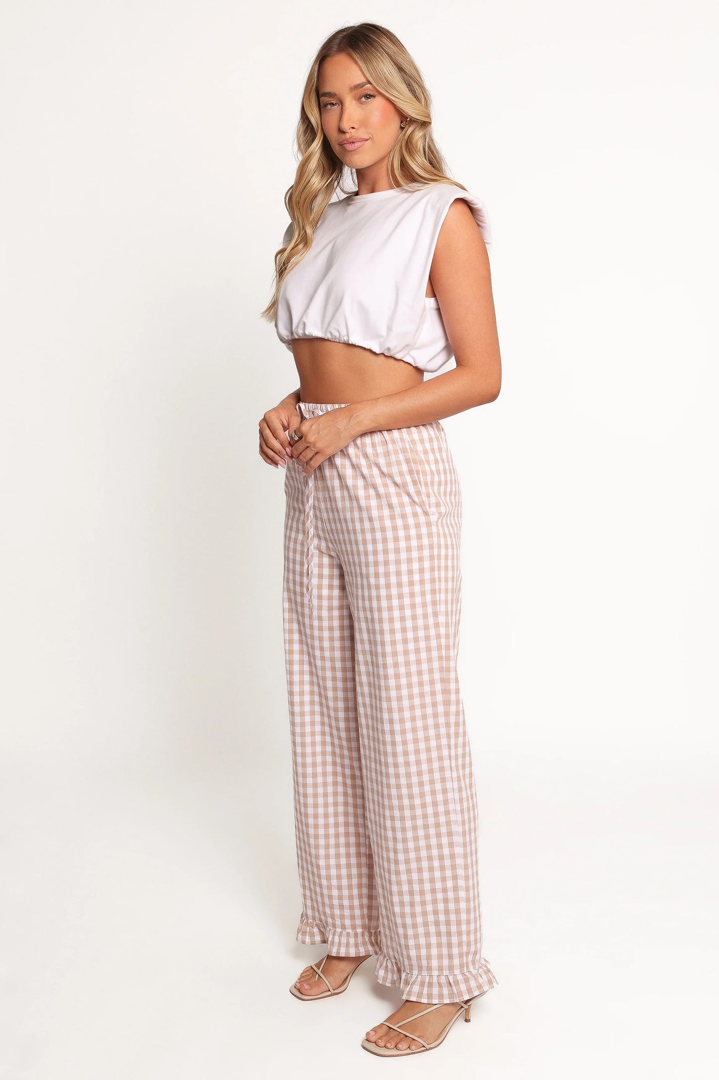 Marina Pant Beige Gingham