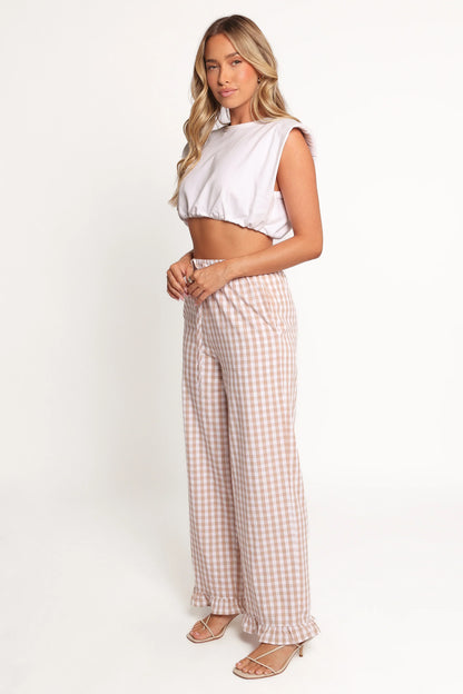 Marina Pant Beige Gingham