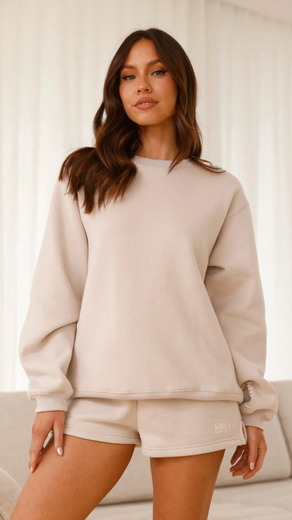 Billy J Crewneck Jumper Beige