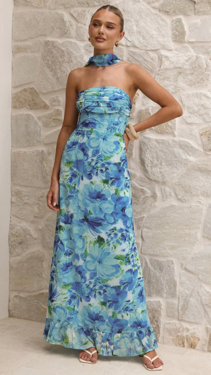 Mariposa Maxi Dress Blue Floral