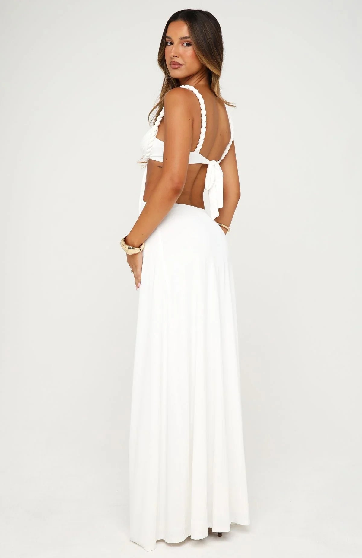 Tessara Twist Maxi Dress Off White