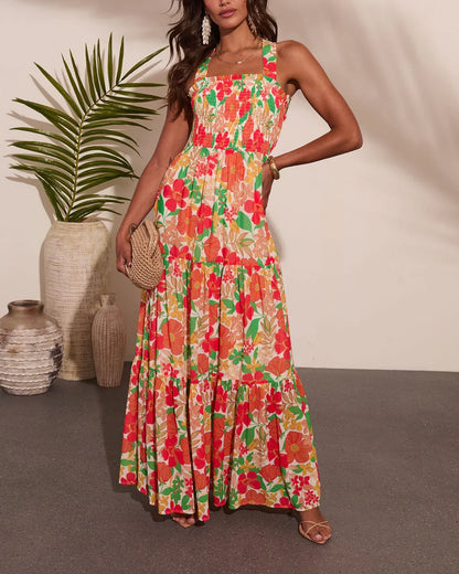 Emelia Floral Print Maxi Dress
