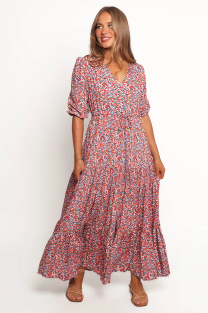 Kelda Dress Blue Ditsy Floral