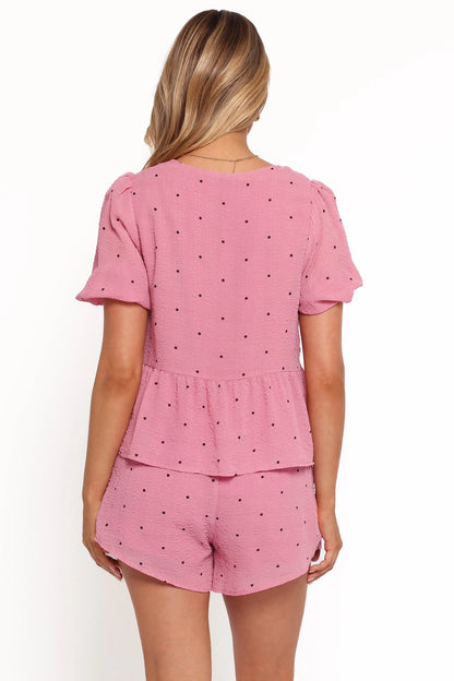 Nala Shorts Pink Polka Dot