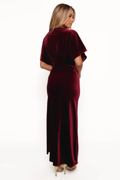 Ricki Velvet Maxi Dress Wine