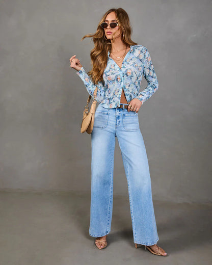 Wildflower Trail Floral Button Down Top