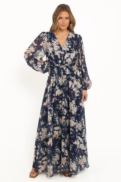 Anisa Maxi Dress Navy Floral
