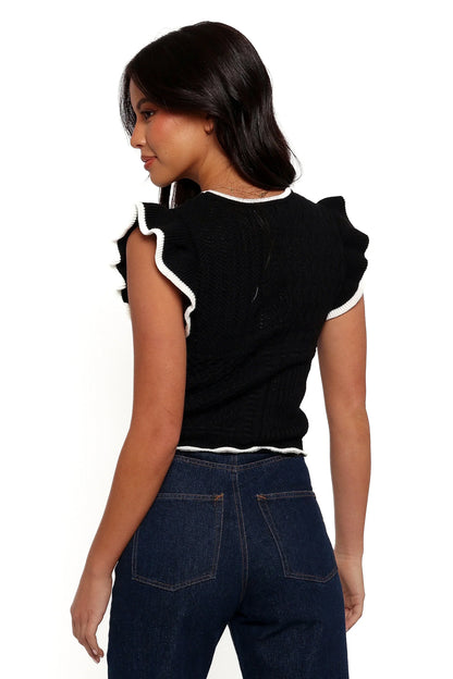 Abby Knit Top Black White