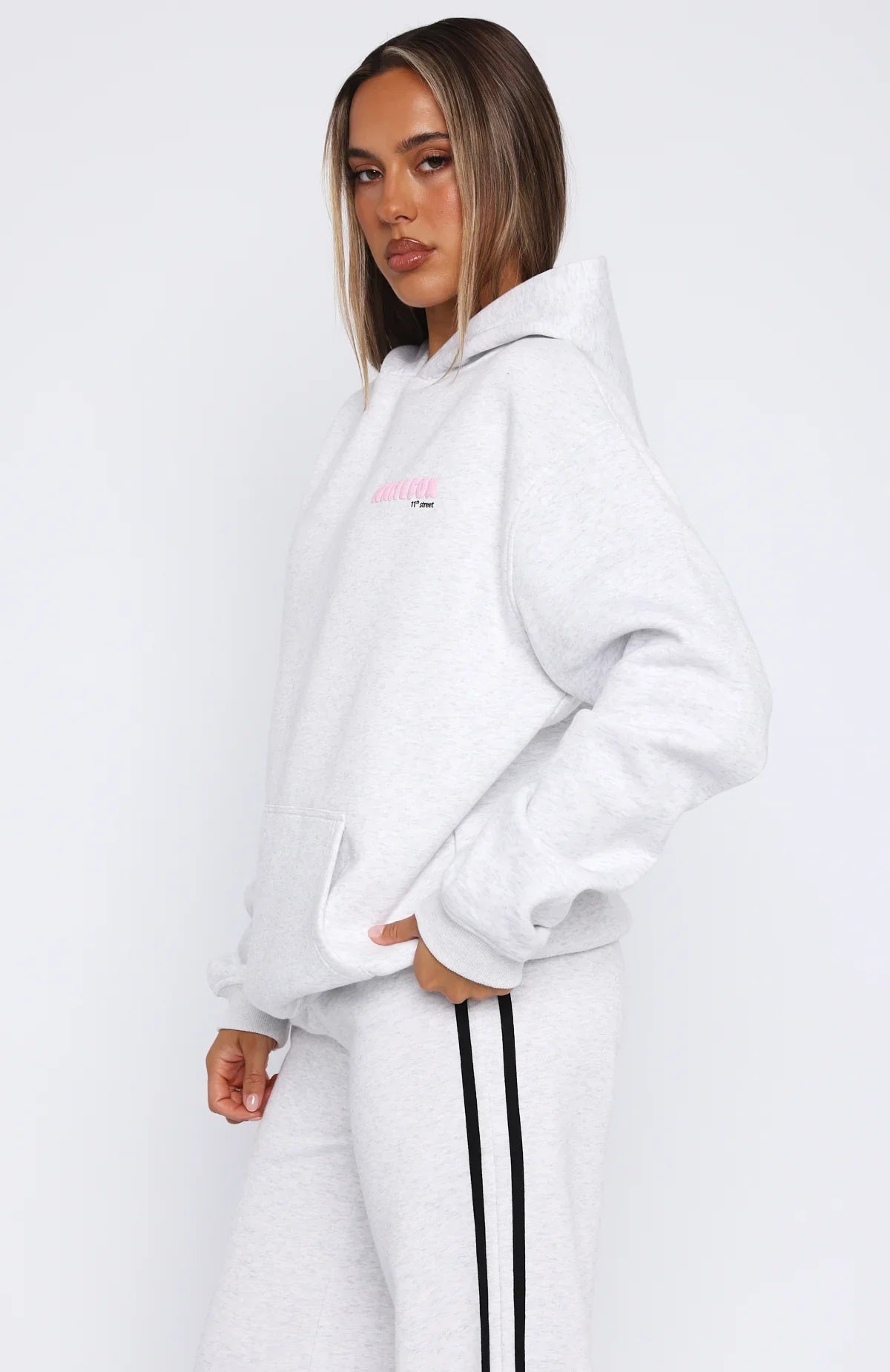 11th Street Shes So Lucky Oversized Hoodie Leopard Splice