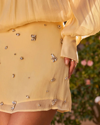 Twilight Whimsy Embellished Mini Skirt