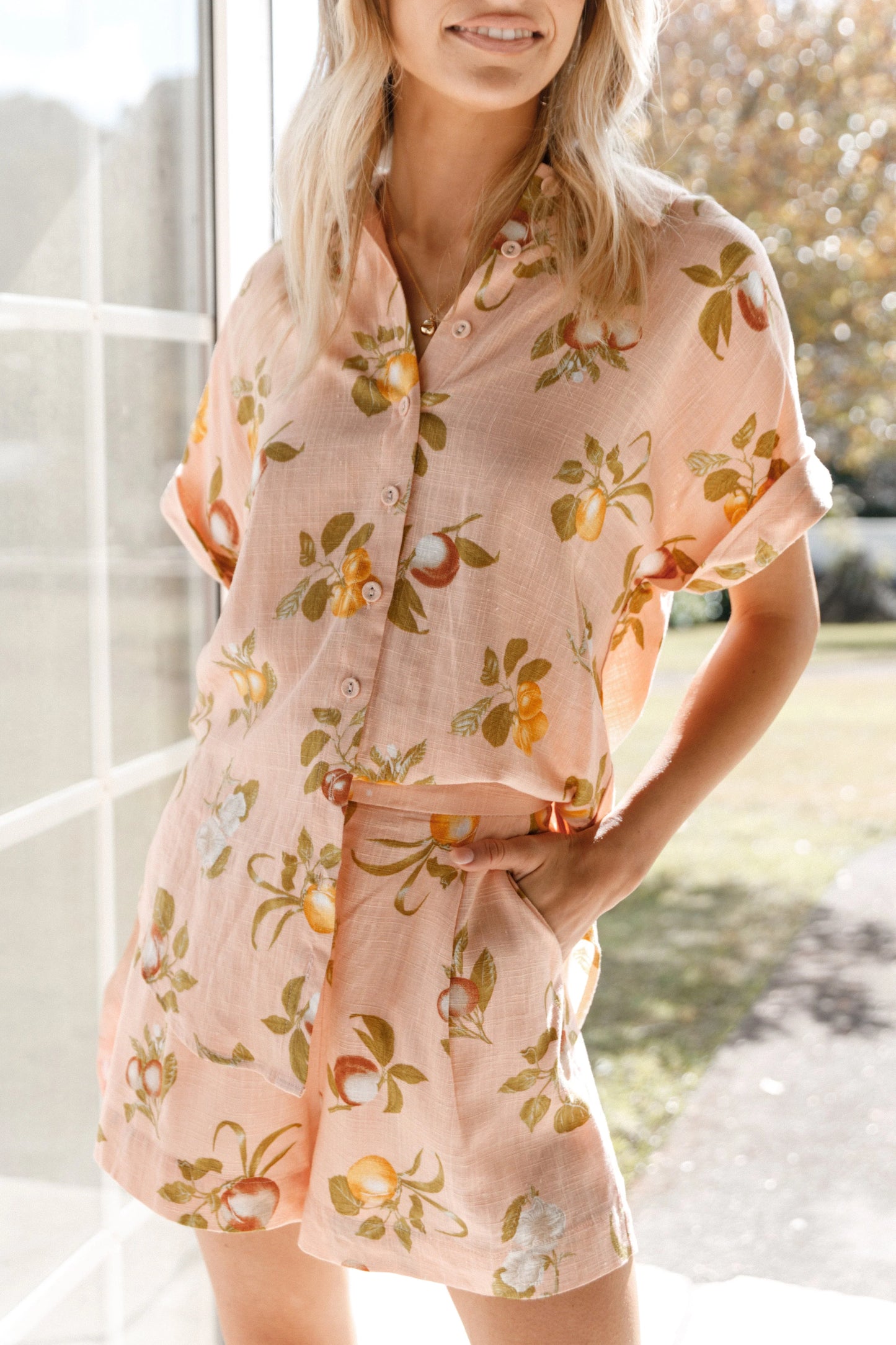 Cecily Tailored Shorts Pink Floral