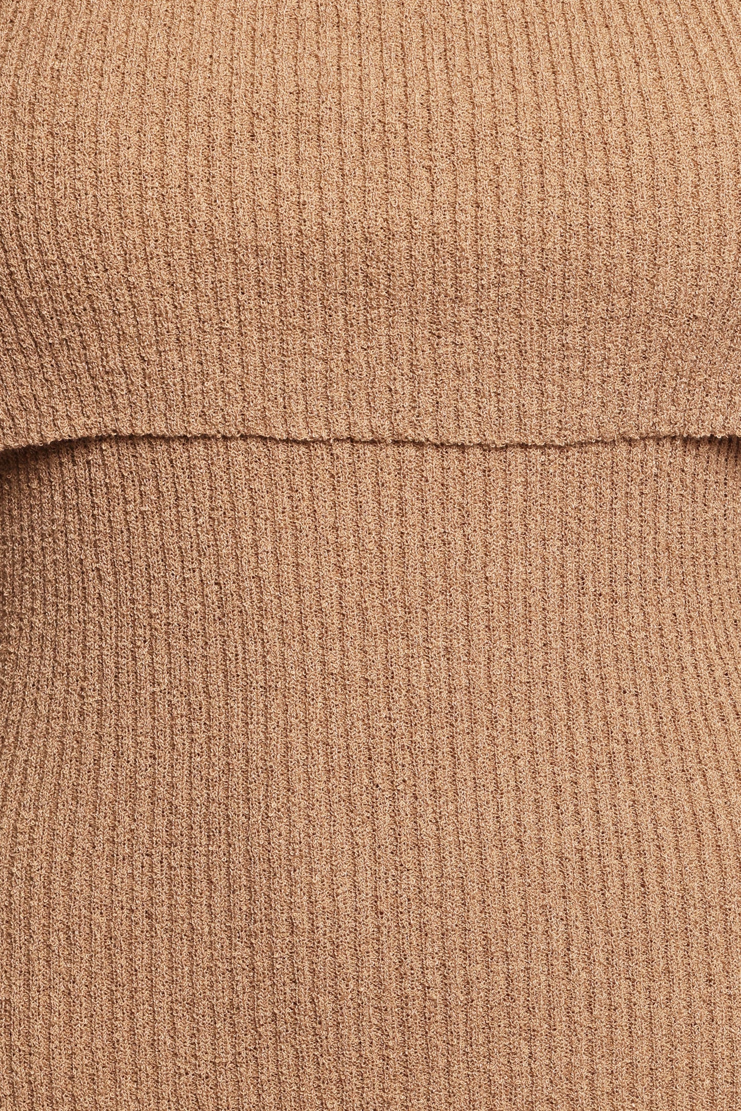 Domitia Off Shoulder Knit Dress Brown