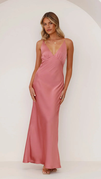 Ziah Maxi Dress Baked Rose