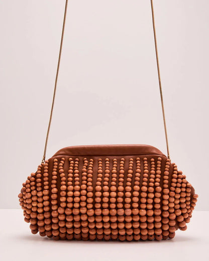 Lagoon Escape Wooden Beaded Clutch