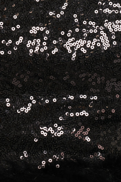 Della Sequin Halter Top Black