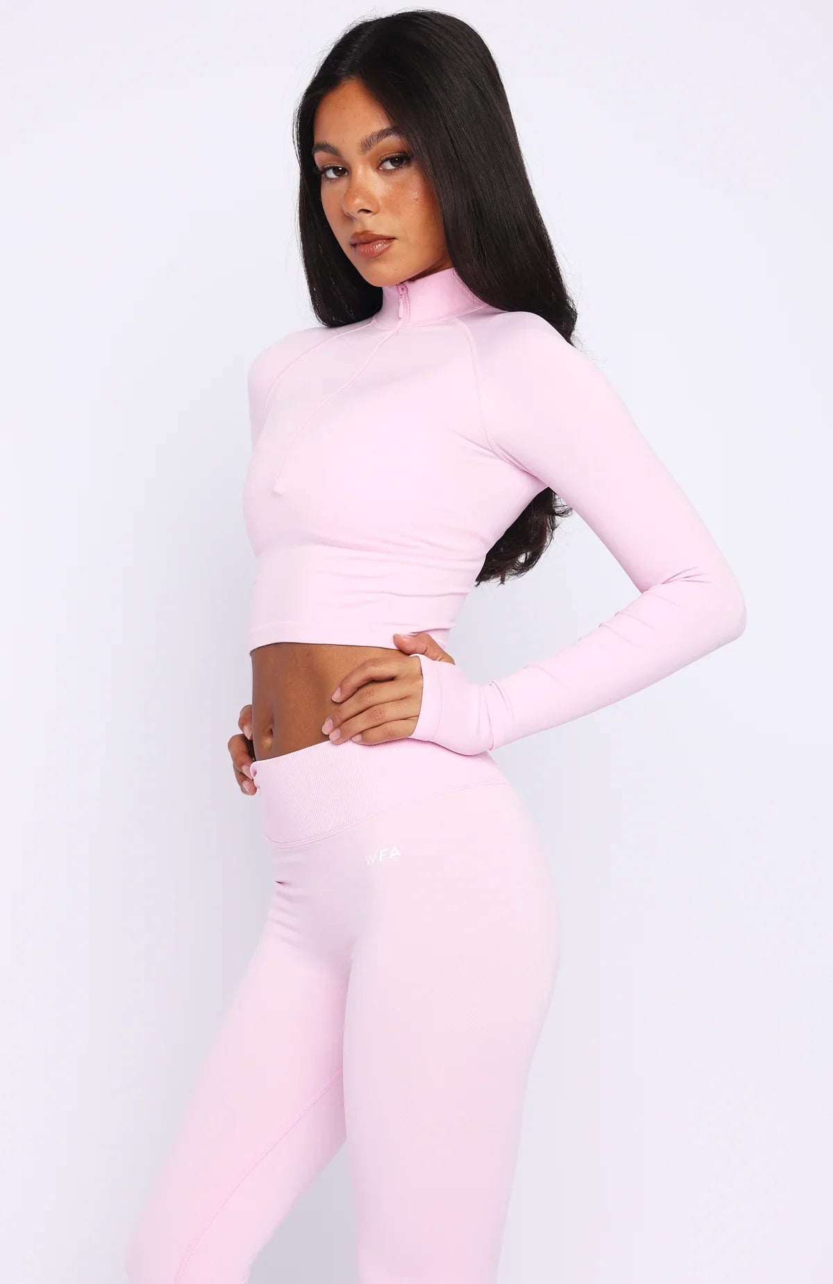 Stride Seamless Zip Long Sleeve Marshmallow