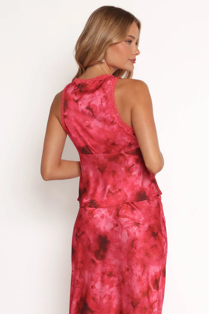 Kelso Top Red Print