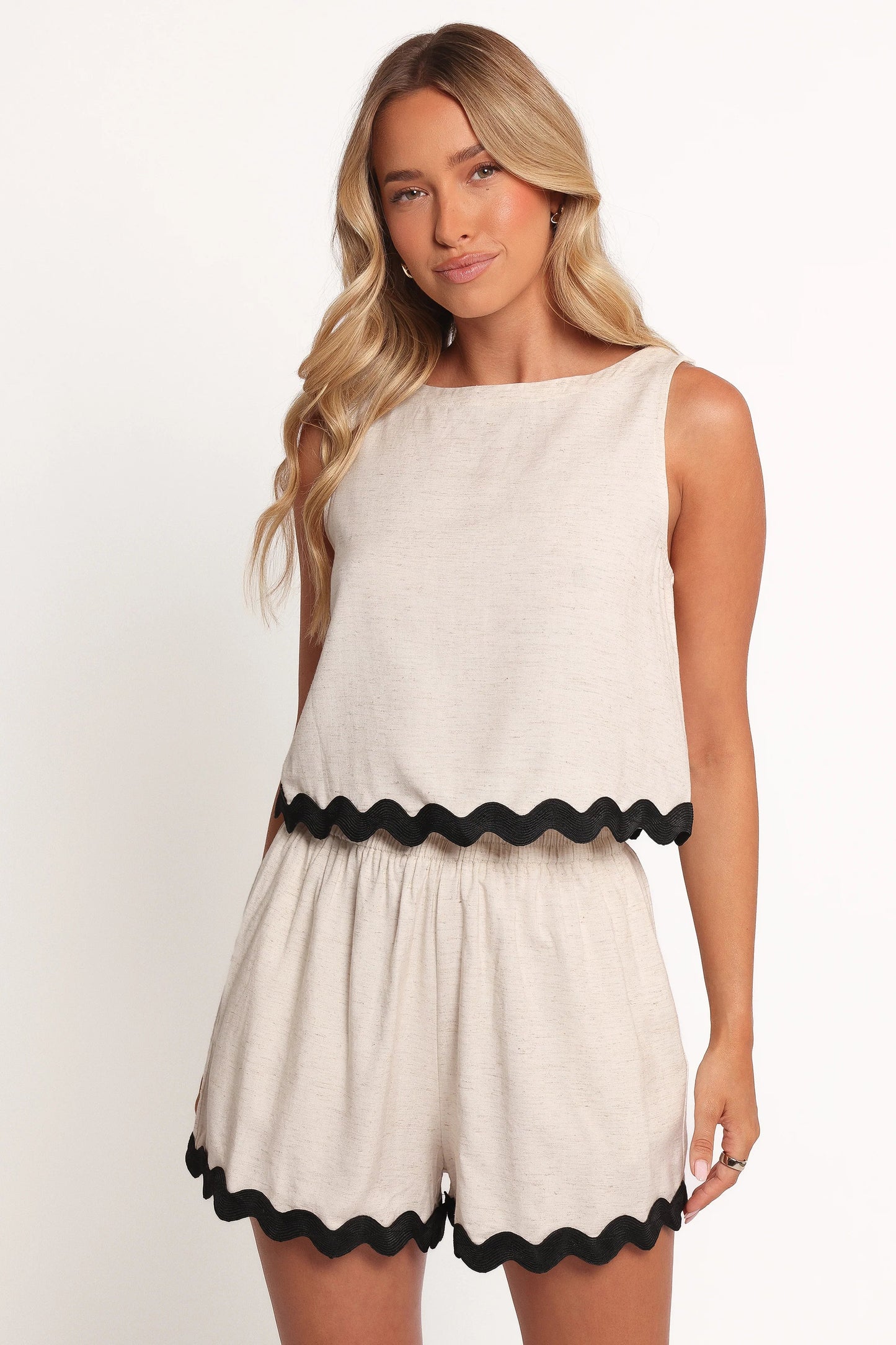 Katy Short Set Cream Black
