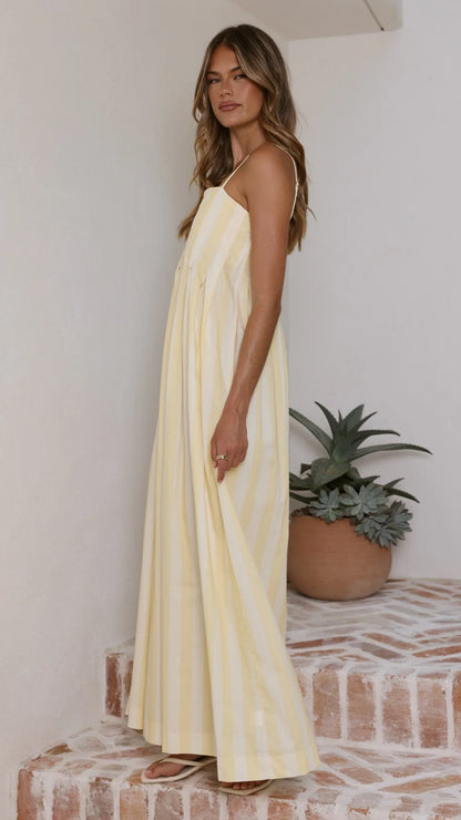 Pippa Maxi Dress Yellow Stripe