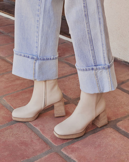 City Strut Platform Faux Leather Booties