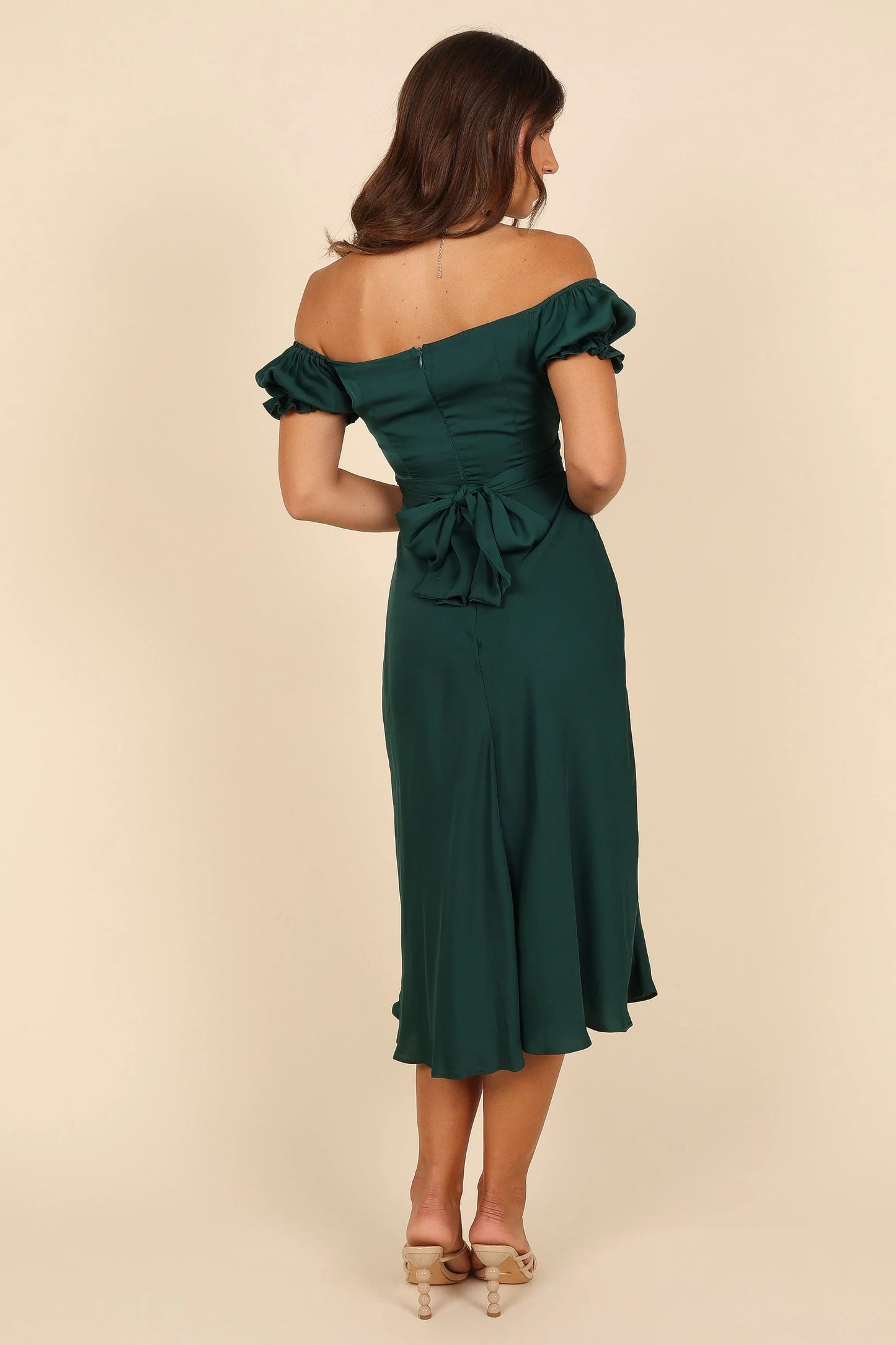 Mickenna Sweetheart Frill Midi Dress Emerald
