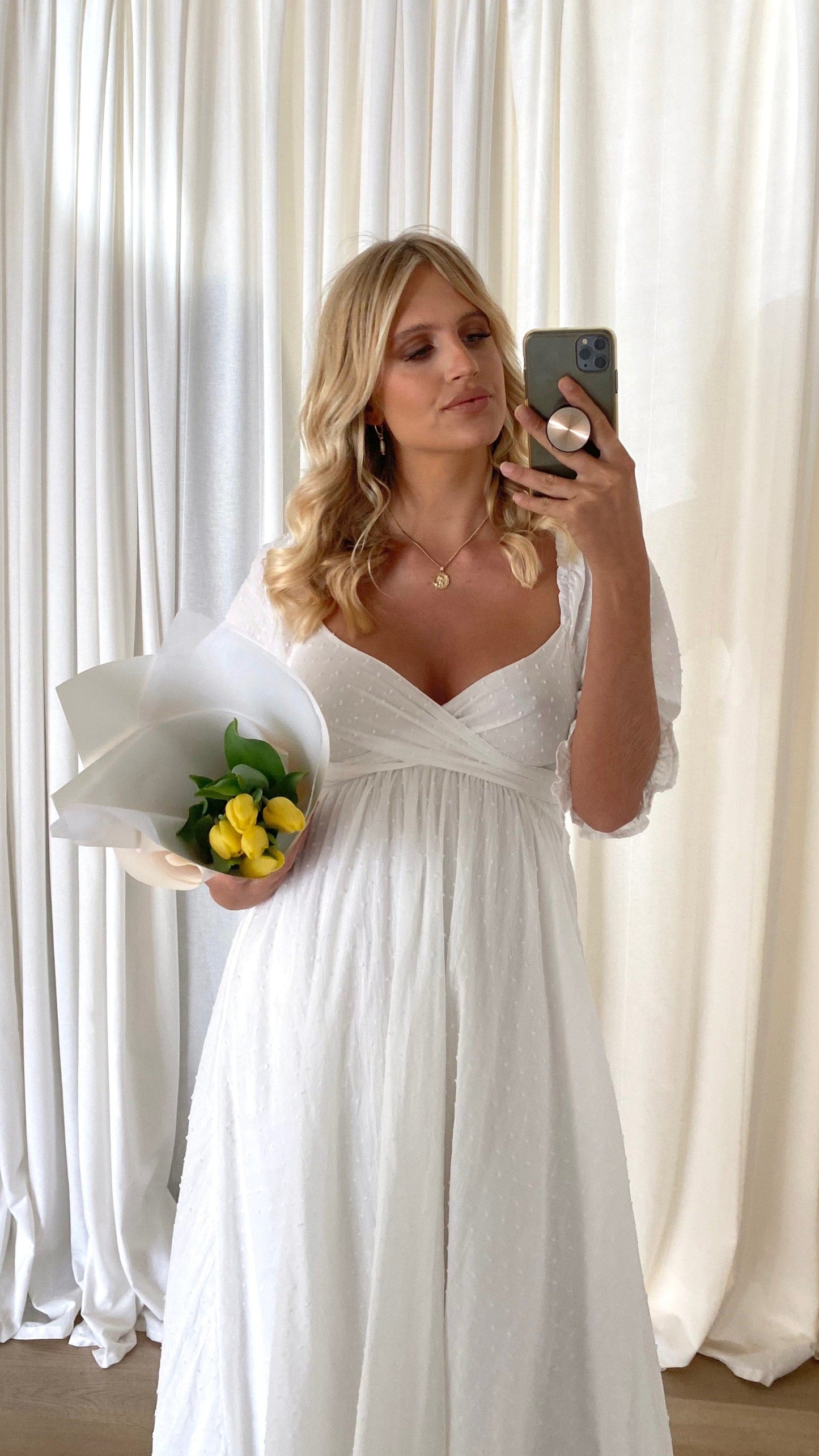 Cierra Midi Dress White